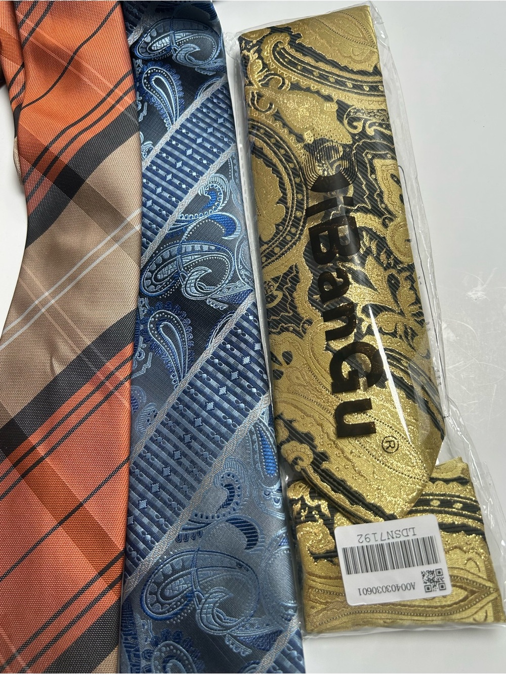 Assorted Men's Necktie Pack - Blue, Black, Tan, Orange, Brown 6ct. - Picture 13 of 13